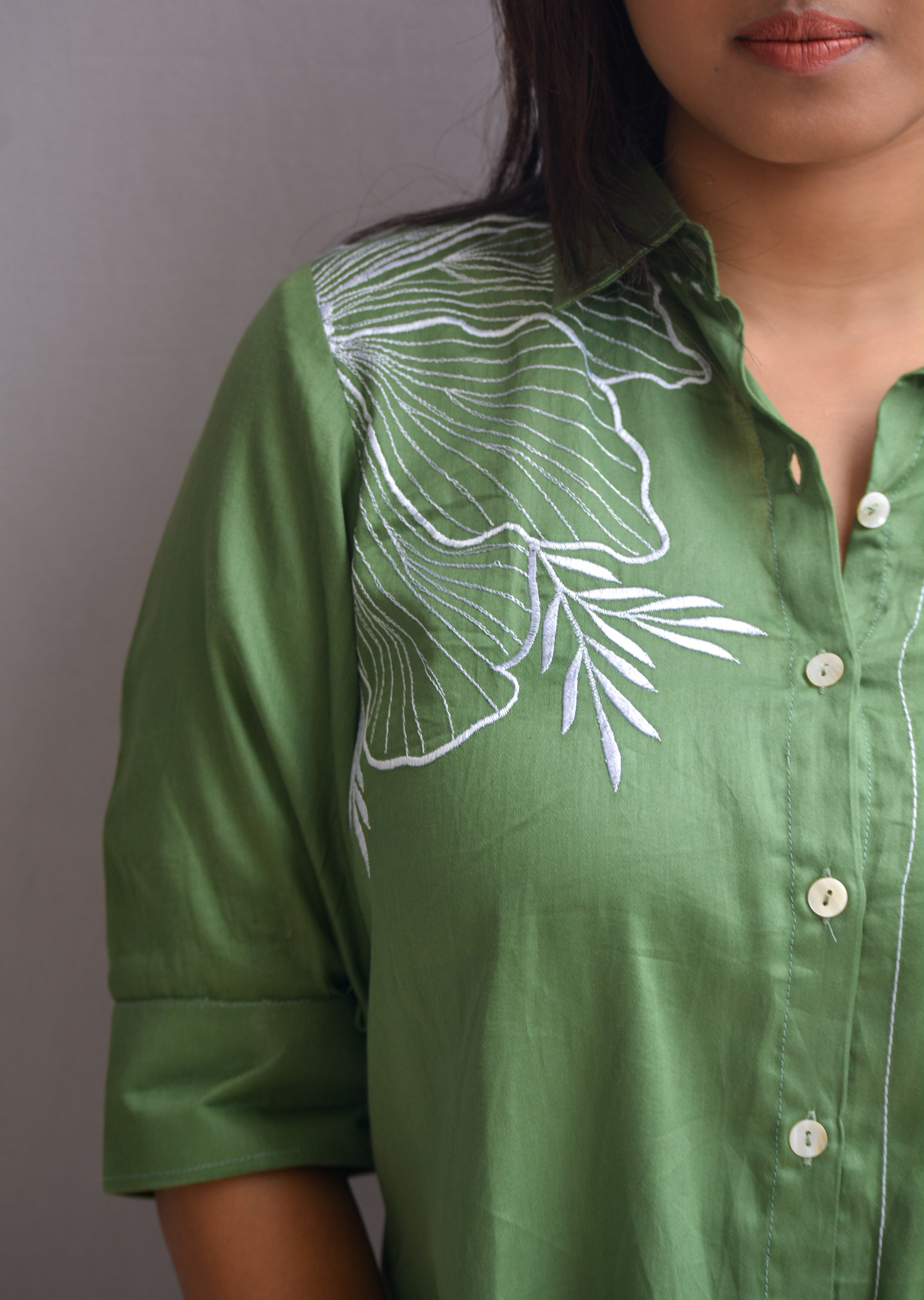 Soft Green Bloom Shirt