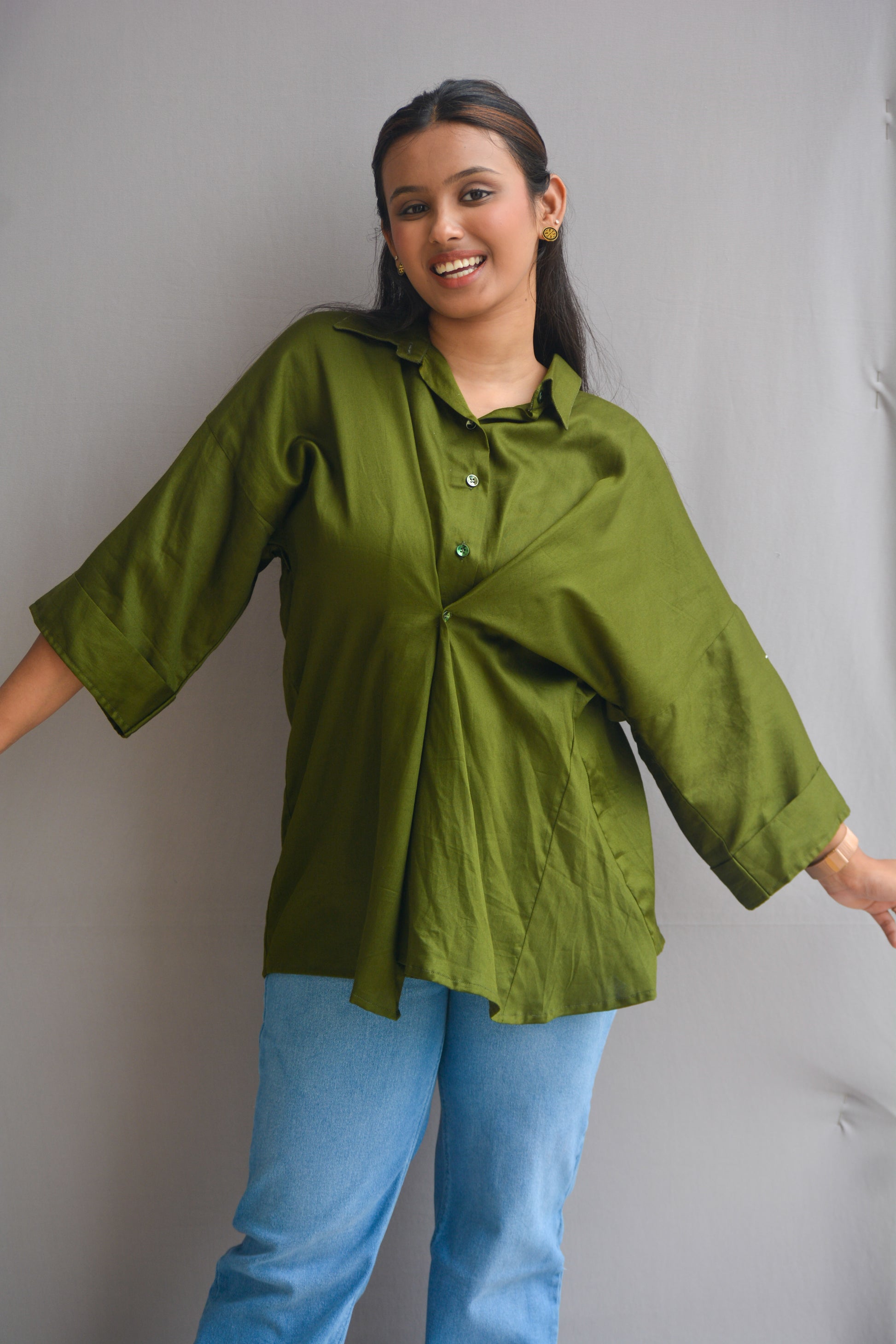 Knotted Olive Shirt