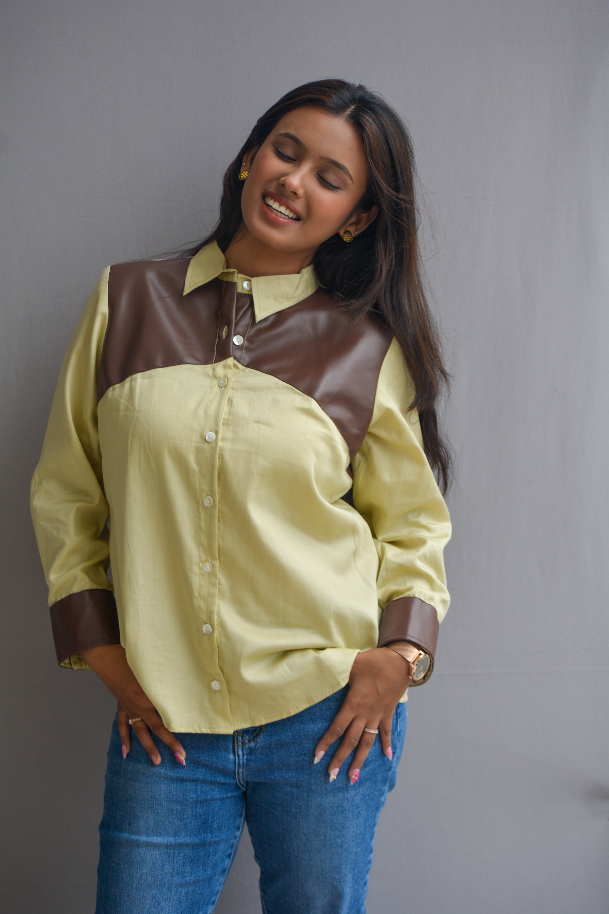 Mocha Leather Shirt