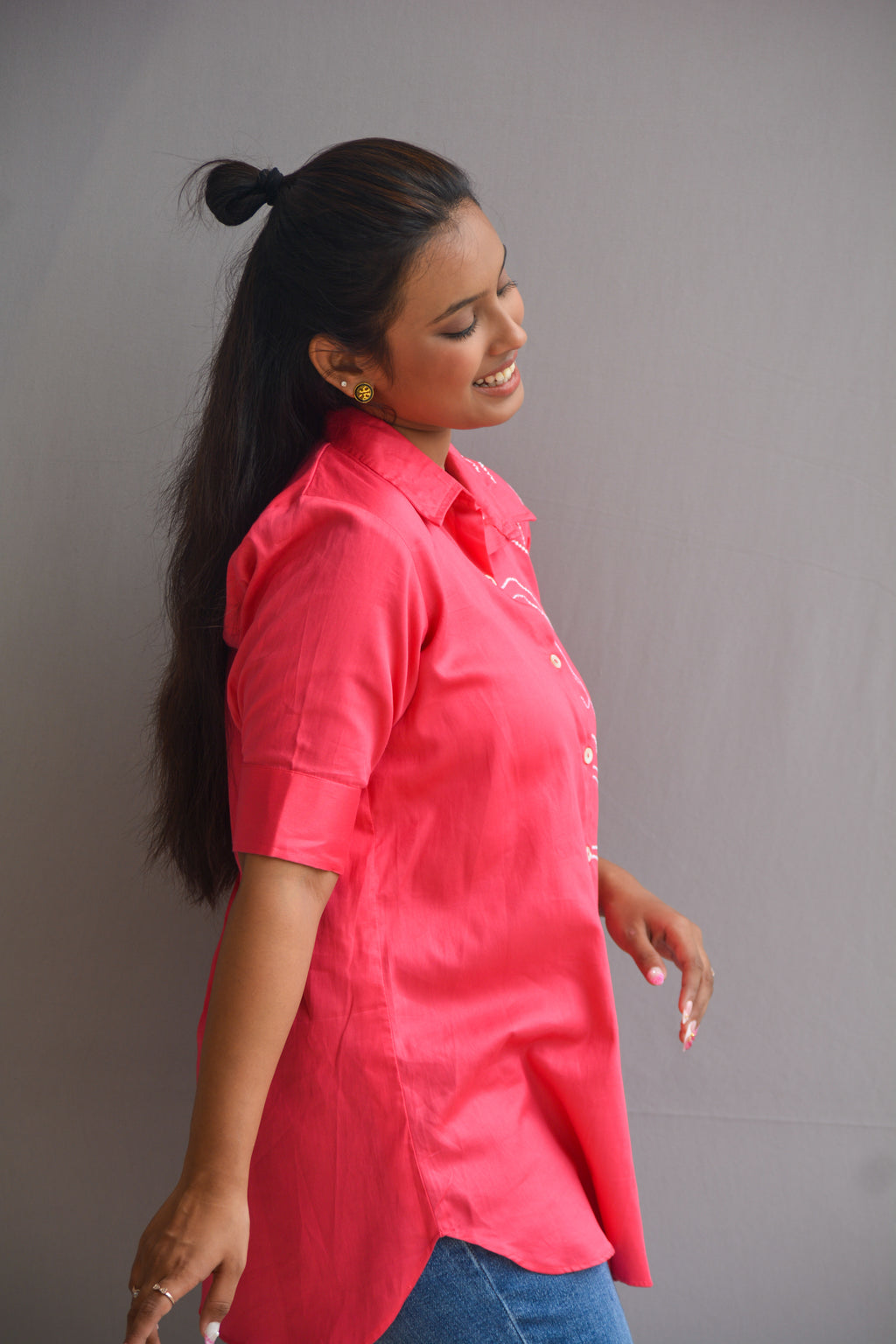Coral Cotton Shirt