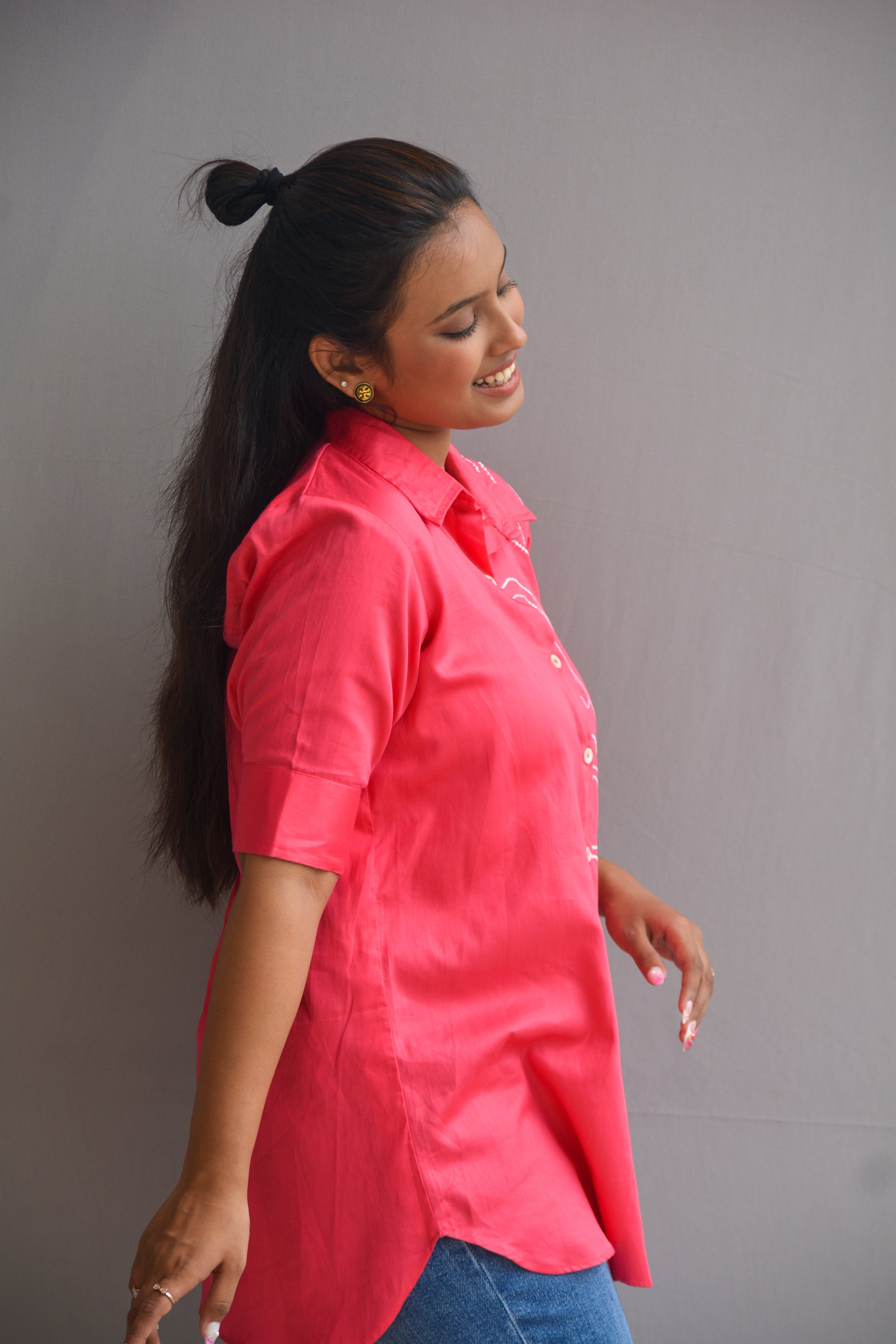 Coral Cotton Shirt