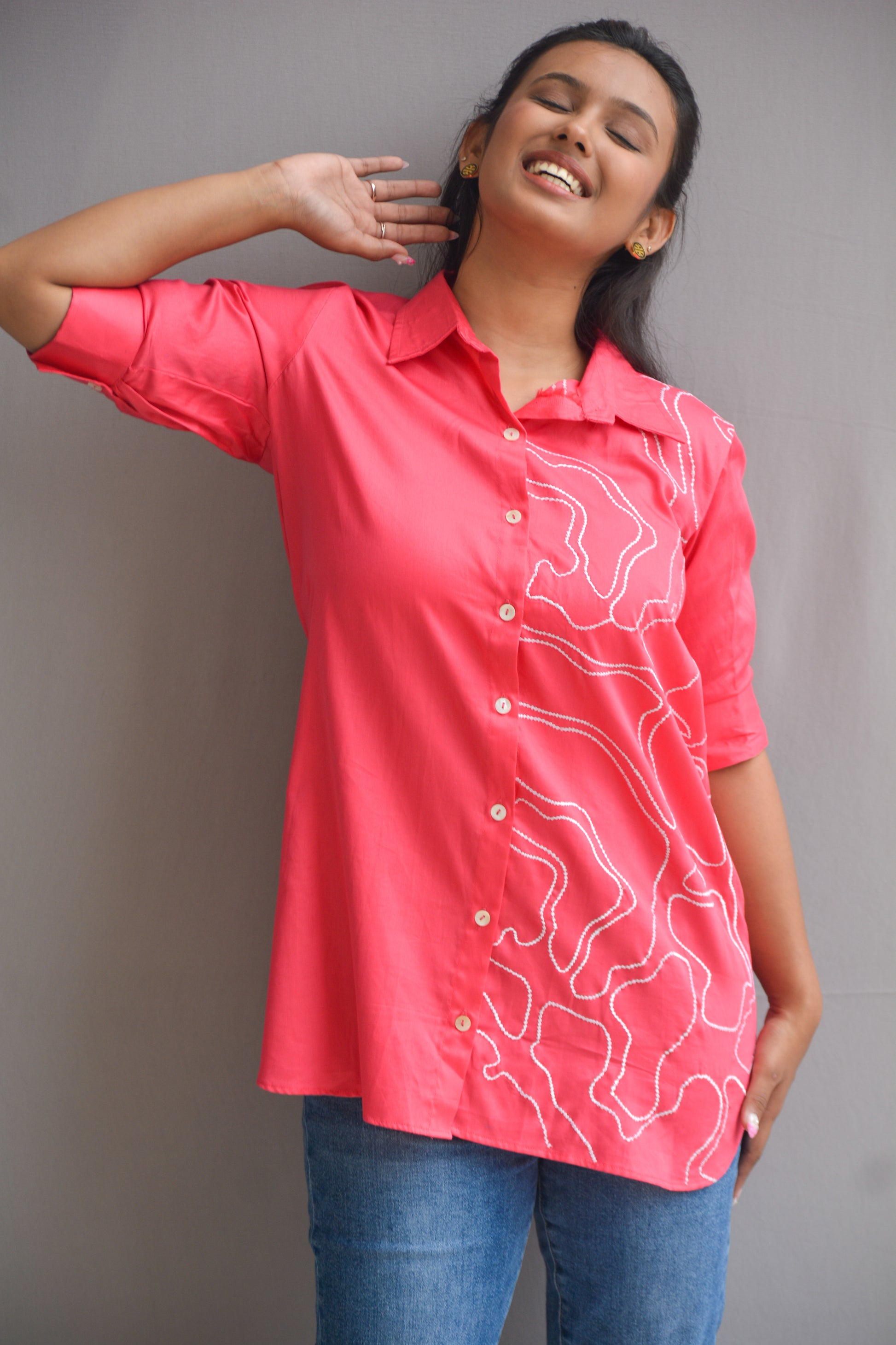 Coral Cotton Shirt